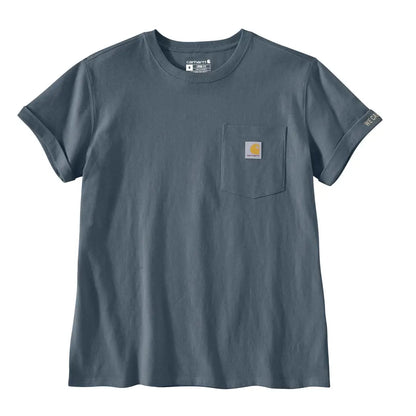 Carhartt Women’s Dearborn Rosie Pocket T-Shirt in dark gray for outdoors and hunting