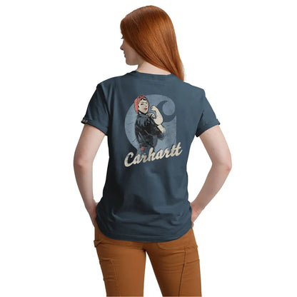 Carhartt womens Dearborn Rosie Pocket T-Shirt with vintage graphic for outdoors
