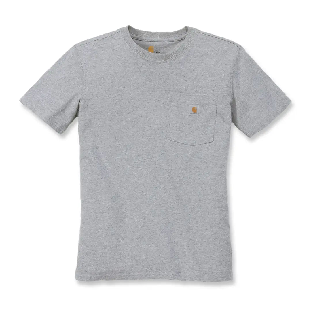 Gray ladies’ loose fit heavyweight pocket T-shirt perfect for outdoors and country clothing