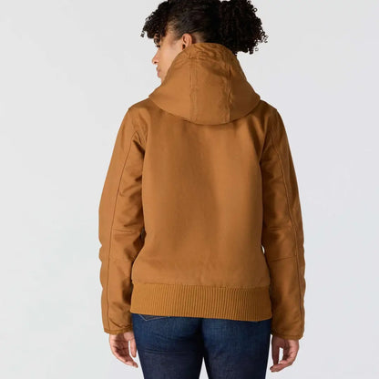 Carhartt womens loose fit tan hooded duck insulated jacket
