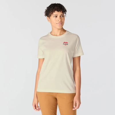 Carhartt womens relaxed heritage t-shirt in beige with embroidered heart logo for outdoors