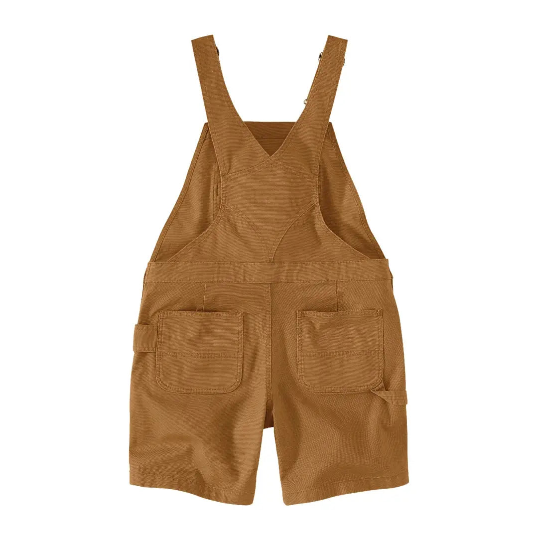 Brown corduroy overalls shorts in relaxed fit, perfect for country clothing and hunting