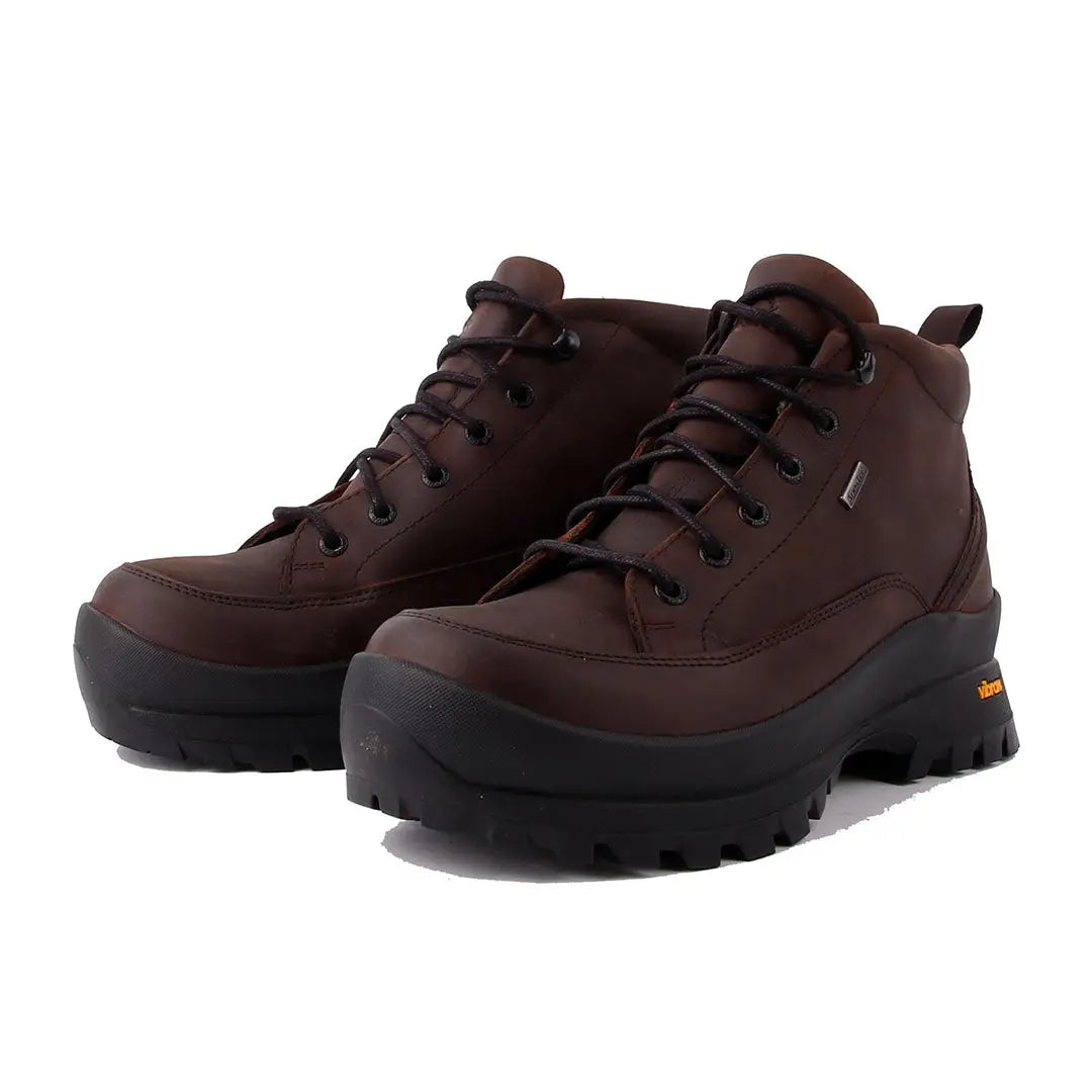 Chatham Belvoir Waterproof Lace Boots in dark brown leather with black soles