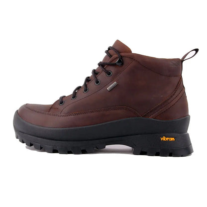 Brown leather Chatham Belvoir Waterproof Lace Boots with black sole for hiking