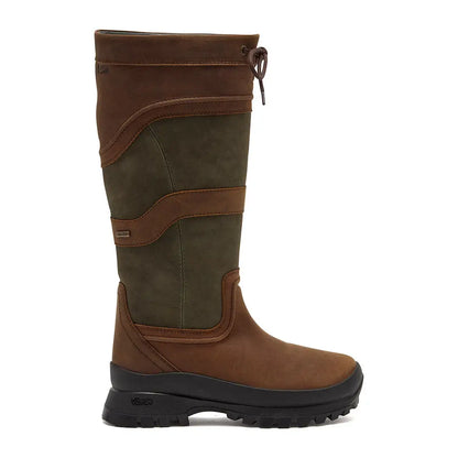 Brown and olive green leather tall boots from Chatham Cheltenham Ladies Waterproof collection