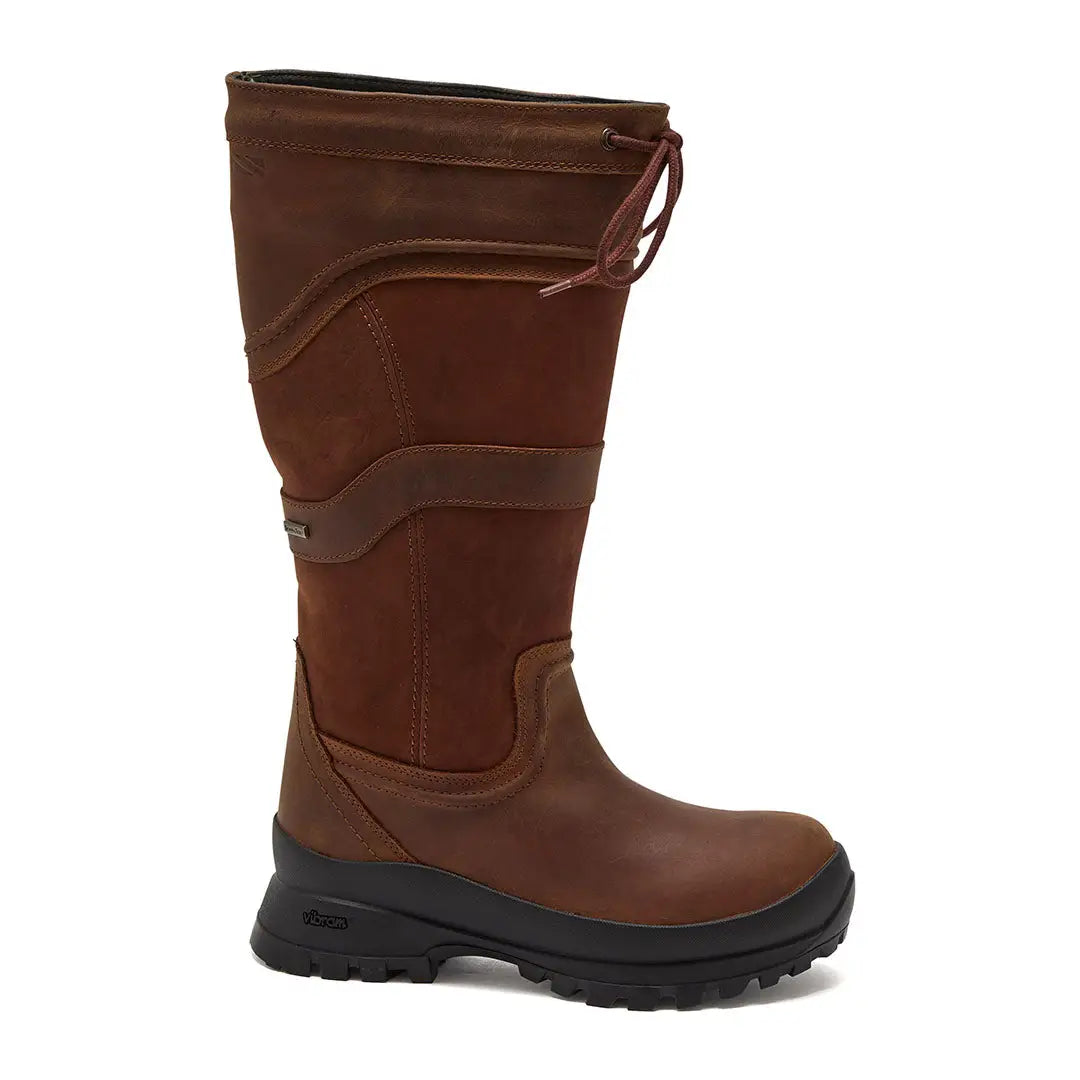 Chatham Cheltenham Ladies waterproof tall boots in brown leather and suede with black sole