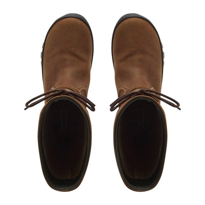 Brown Chatham Cheltenham Ladies waterproof tall boots with laces for stylish weather protection
