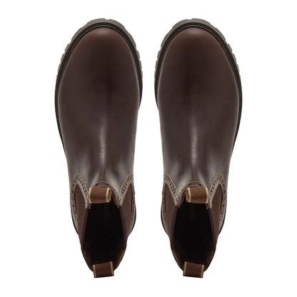 Chatham Moreton Ladies Brogue Chelsea Boots in dark brown leather for stylish ladies