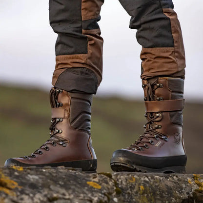 Brown and black leather Dedito Haakan Waterproof Boots for country clothing and outdoor hunting