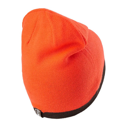 Orange Cumberland Knitted Beanie with dark trim, perfect for stylish warmth