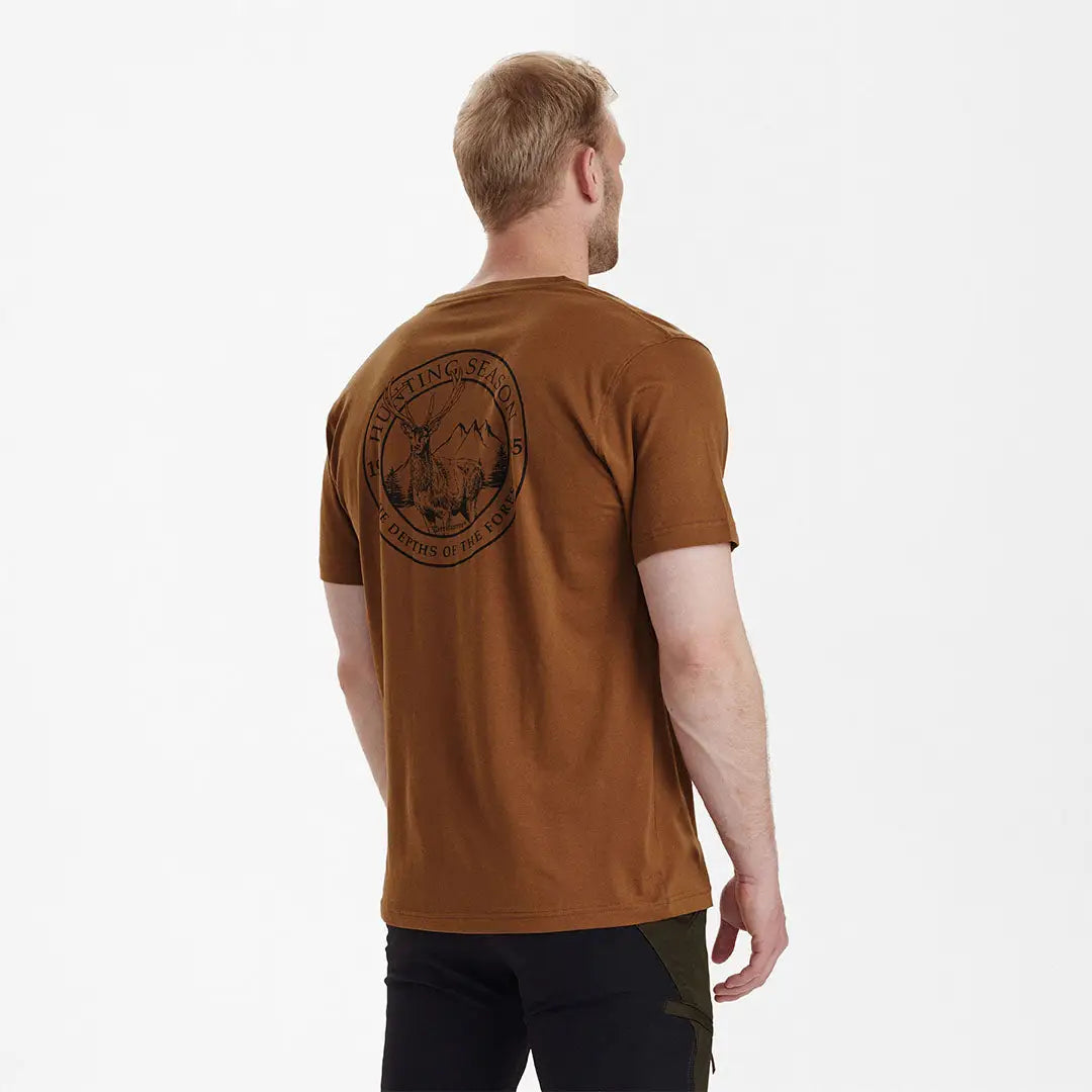 Brown Deerhunter Easton T-shirt featuring a cool circular graphic design