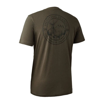 Olive green Deerhunter Easton T-shirt with hunting-themed graphic for outdoor lovers