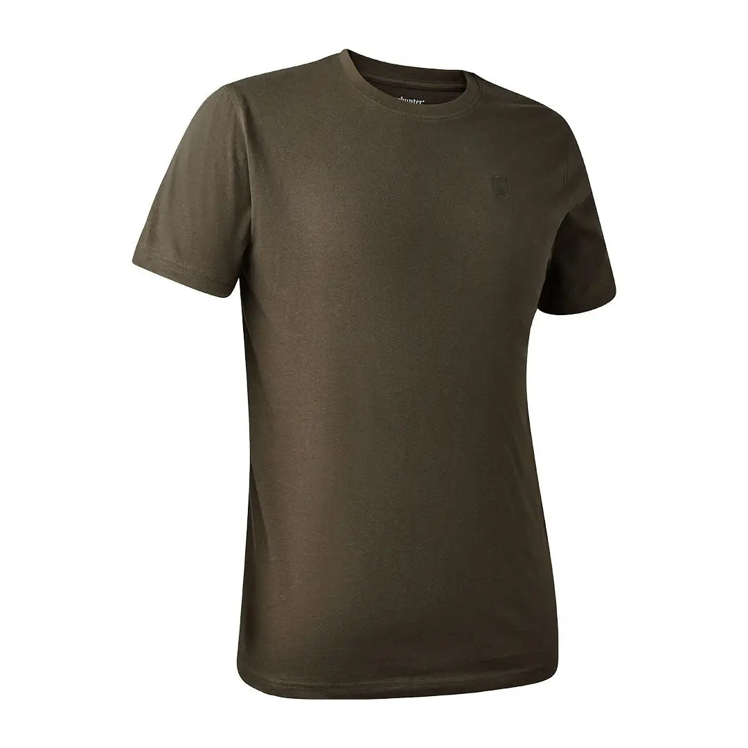 Olive green Deerhunter Easton T-shirt displayed for casual wear