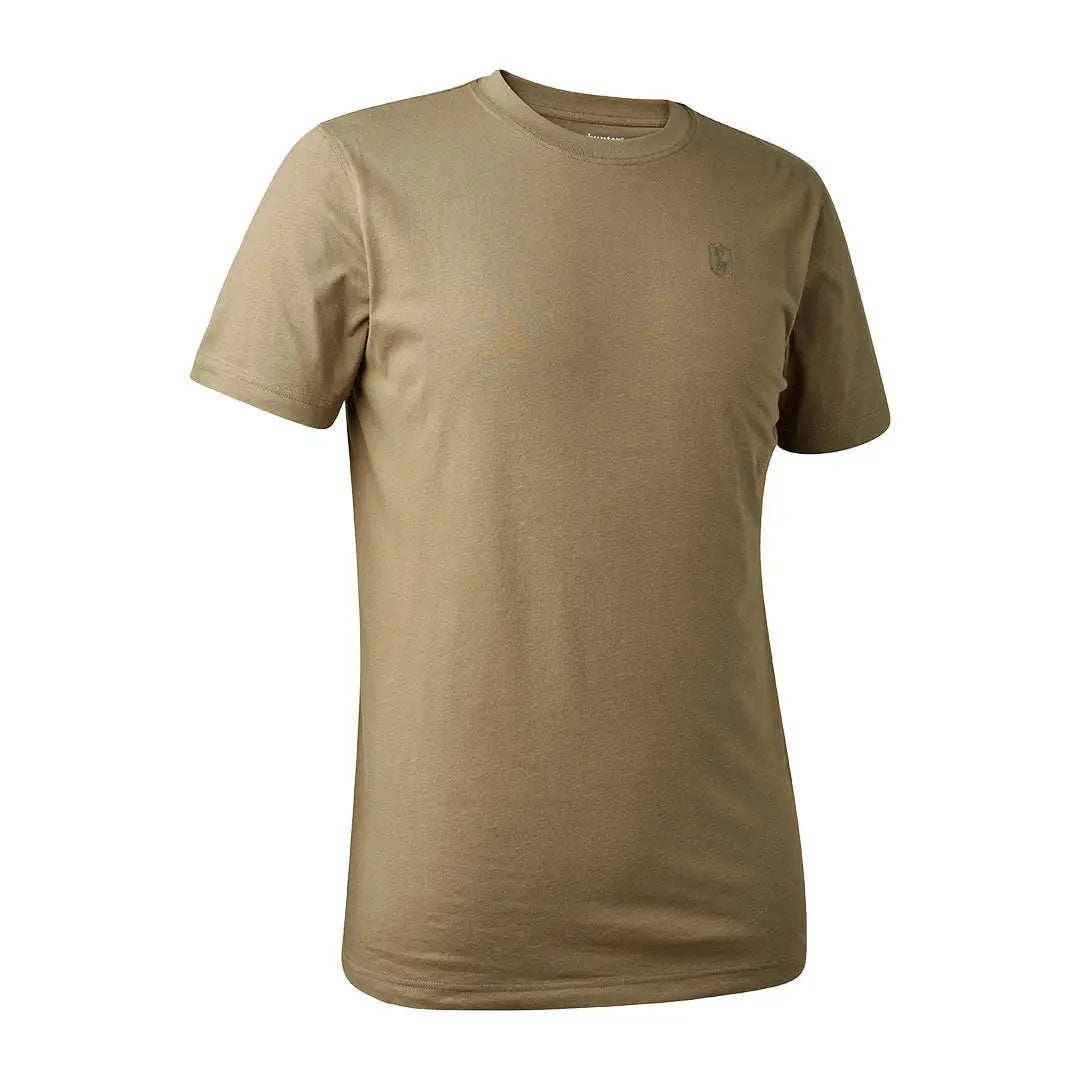 Khaki short-sleeved Deerhunter Easton T-shirt perfect for casual outings
