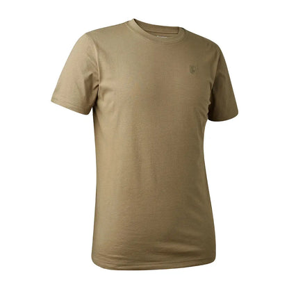 Khaki short-sleeved Deerhunter Easton T-shirt perfect for casual outings