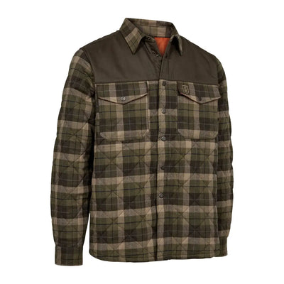 Deerhunter Elbert Padded Shirt Jacket in quilted plaid, perfect for country clothing and hunting outdoors