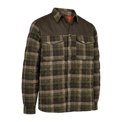 Deerhunter Elbert Padded Shirt Jacket in quilted plaid, perfect for country clothing and hunting outdoors