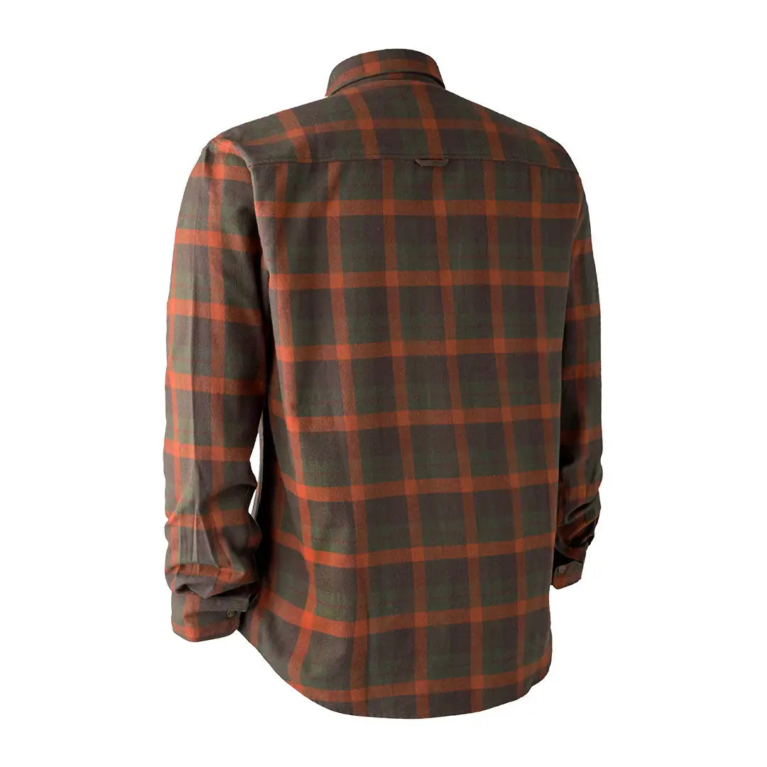 Brown and orange plaid long-sleeved Deerhunter Ethan Shirt for a stylish look