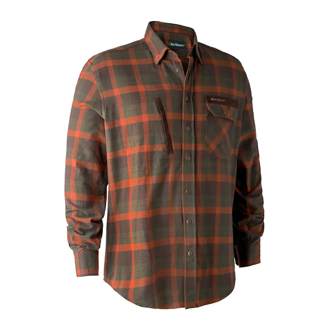 Brown and orange plaid Deerhunter Ethan Shirt perfect for casual and outdoor wear