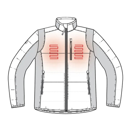 Deerhunter Heat Padded Jacket with glowing red heating zones on the chest for warmth