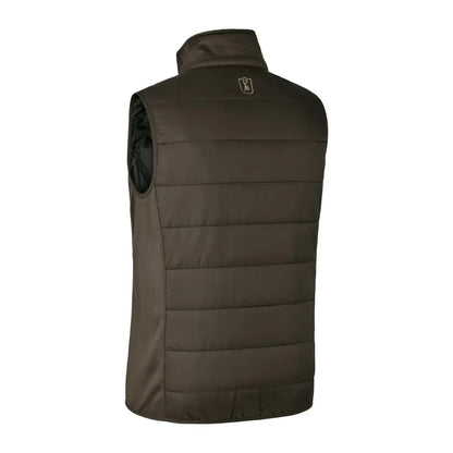 Dark green quilted Deerhunter Heat Padded Waistcoat with a high collar for style and warmth