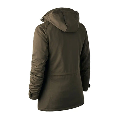 Olive green Lady Mary jacket with contrasting sleeves, perfect for stylish hunting trips