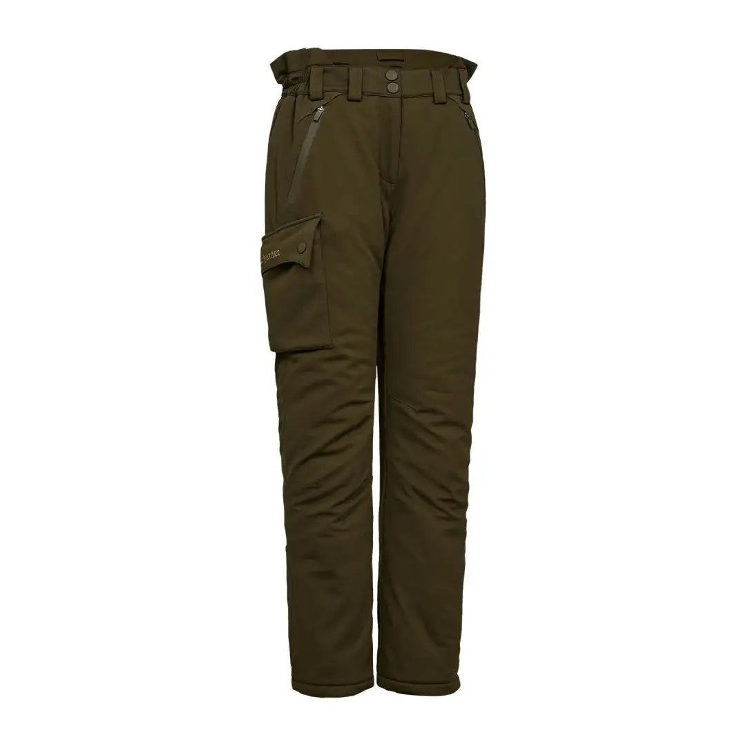 Olive green cargo pants from Deerhunter Lady Muflon Pro winter trousers for hunting and country clothing