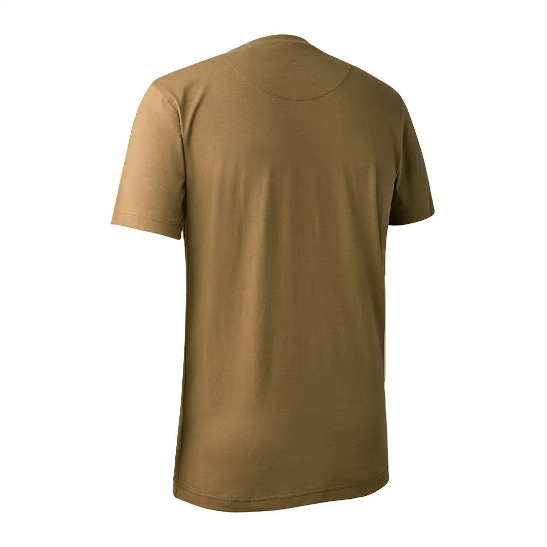 Khaki short-sleeved Deerhunter Logo T-shirt for stylish country clothing and hunting