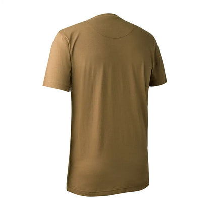 Khaki short-sleeved Deerhunter Logo T-shirt for stylish country clothing and hunting