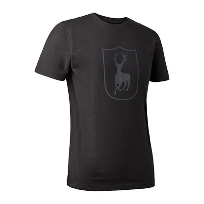 Black Deerhunter Logo T-shirt featuring a cool deer crest, perfect for country clothing fans