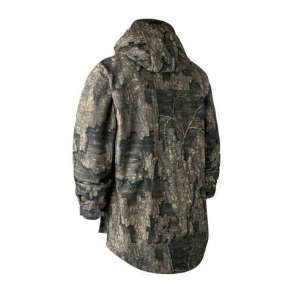 Camouflage hunting jacket with hood featuring Deer-Tex® performance shell for pro Gamekeeper