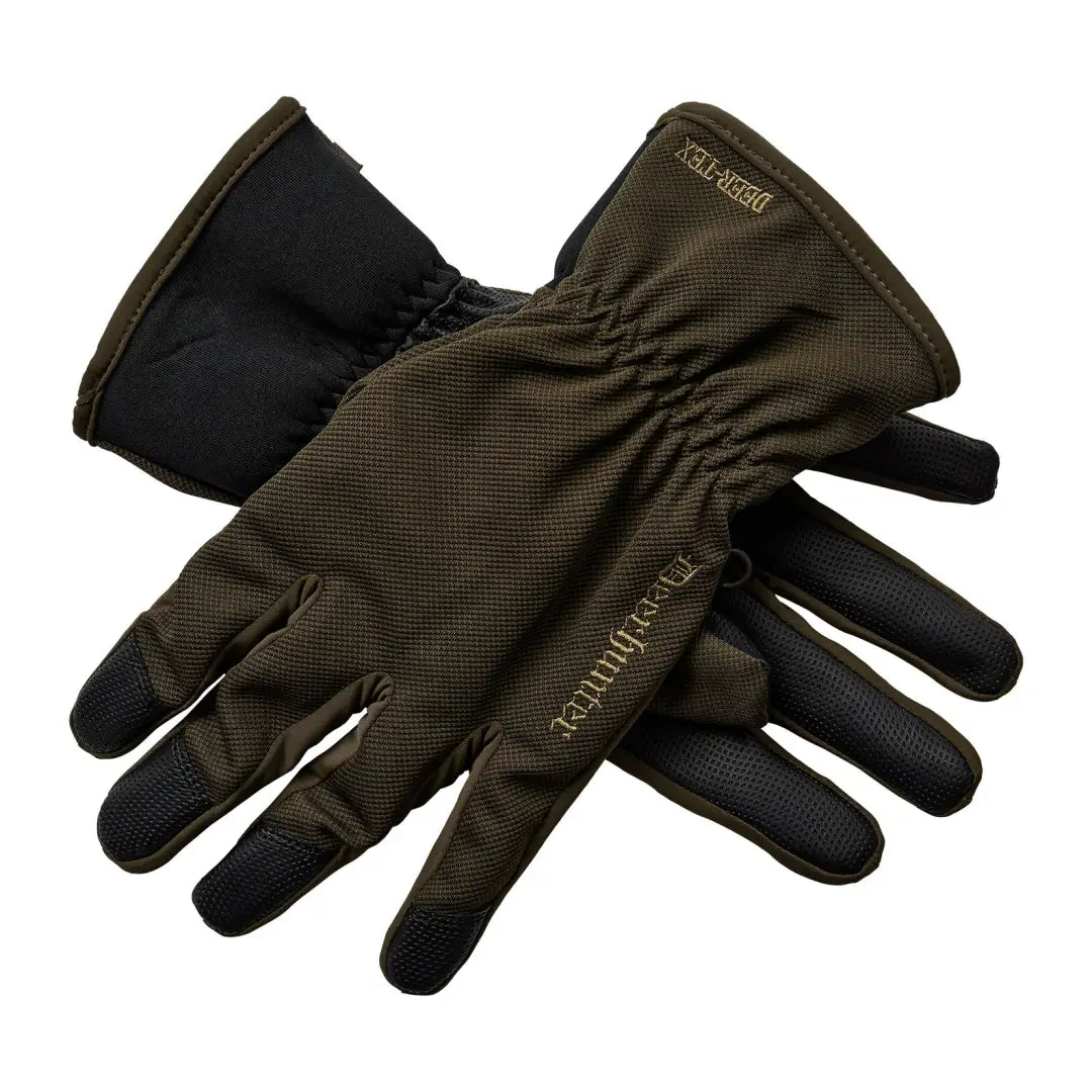 Deerhunter Muflon Pro Light Gloves in olive green and black for hunting outdoors or country clothing