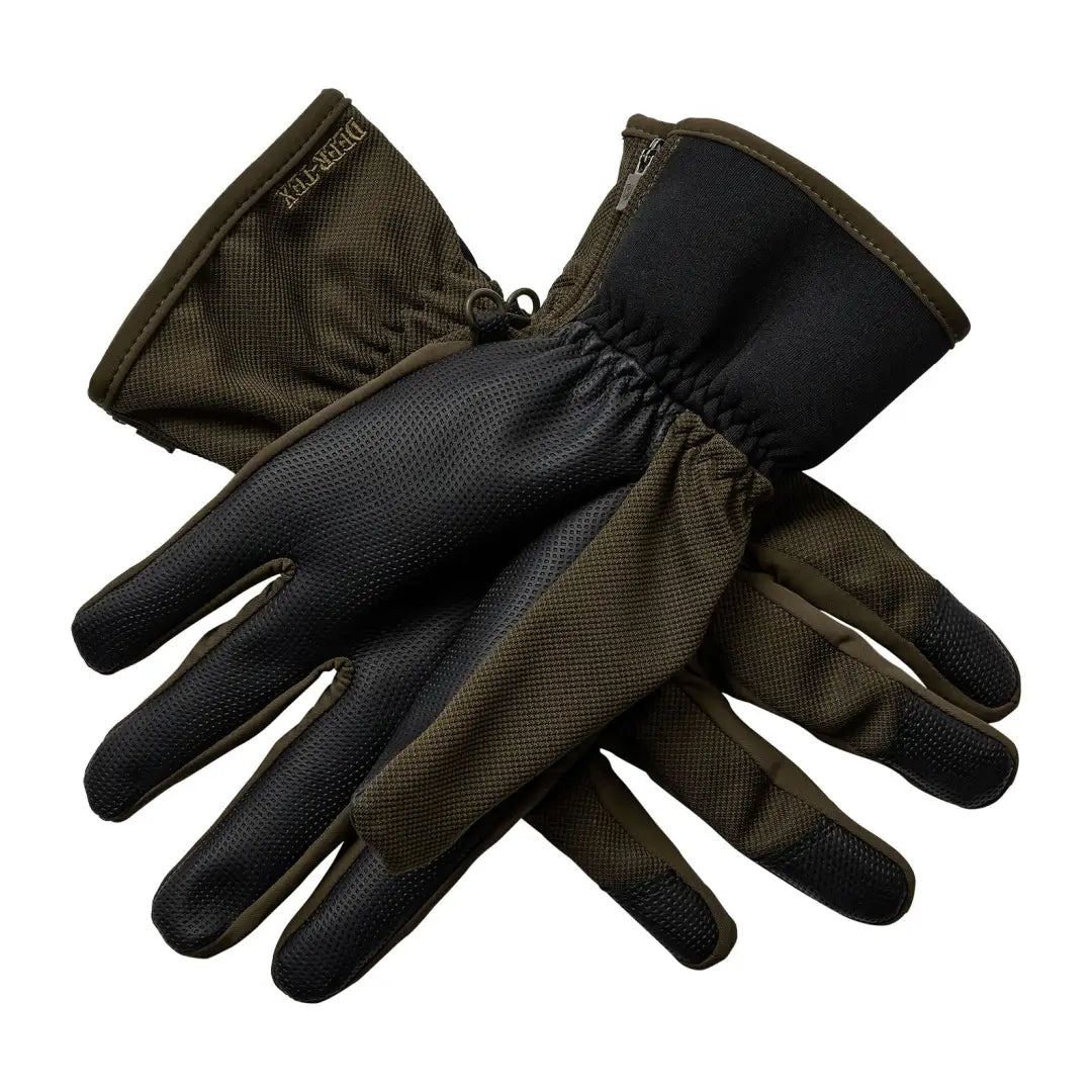 Olive green and black Deerhunter Muflon Pro Light Gloves for hunting and country clothing