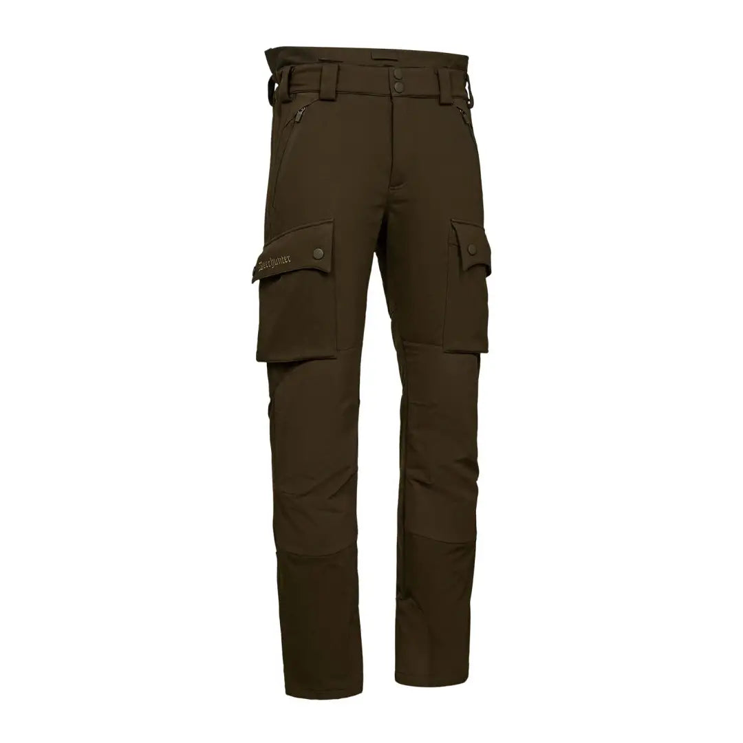 Olive green Deerhunter Muflon Pro Trousers showing rugged cargo style