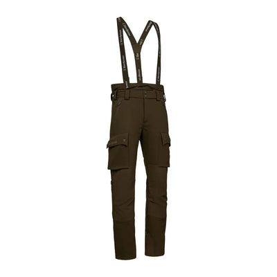 Deerhunter Muflon Pro trousers in brown with suspenders for hunting adventures