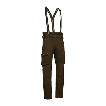 Deerhunter Muflon Pro trousers in brown with suspenders for hunting adventures