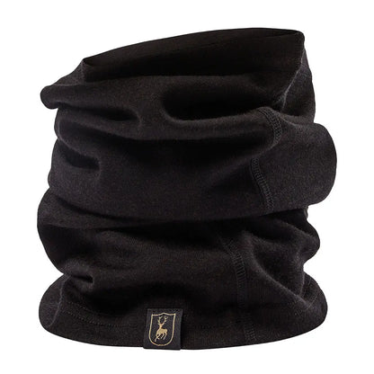 Black Neck Gaiter with logo from Deerhunter Quinn Merino Neck Tube for warmth and style