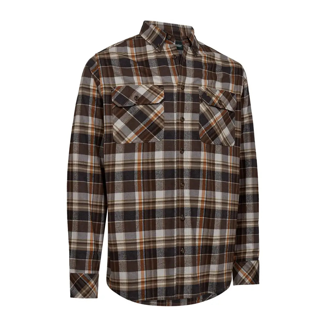 Deerhunter Robert Shirt brown beige plaid flannel for country clothing and hunting outdoors