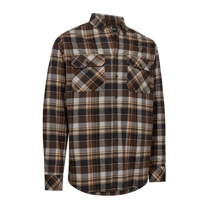 Deerhunter Robert Shirt brown beige plaid flannel for country clothing and hunting outdoors