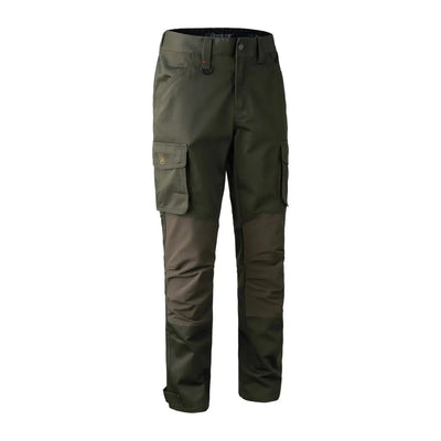 Olive green Rogaland Stretch Trousers with pockets and reinforced knees for adventure