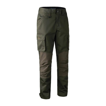 Olive green Rogaland Stretch Trousers with pockets and reinforced knees for adventure