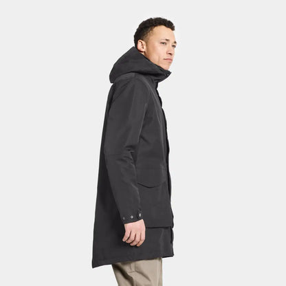 Dark gray Didriksons Andreas Parka, perfect for Nordic weather and stylish country clothing