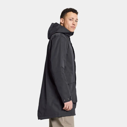 Dark gray Didriksons Andreas Parka perfect for Nordic weather with seven pockets