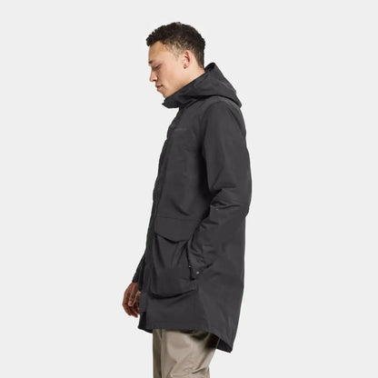 Dark gray Didriksons Andreas Parka for men, perfect for Nordic weather adventures