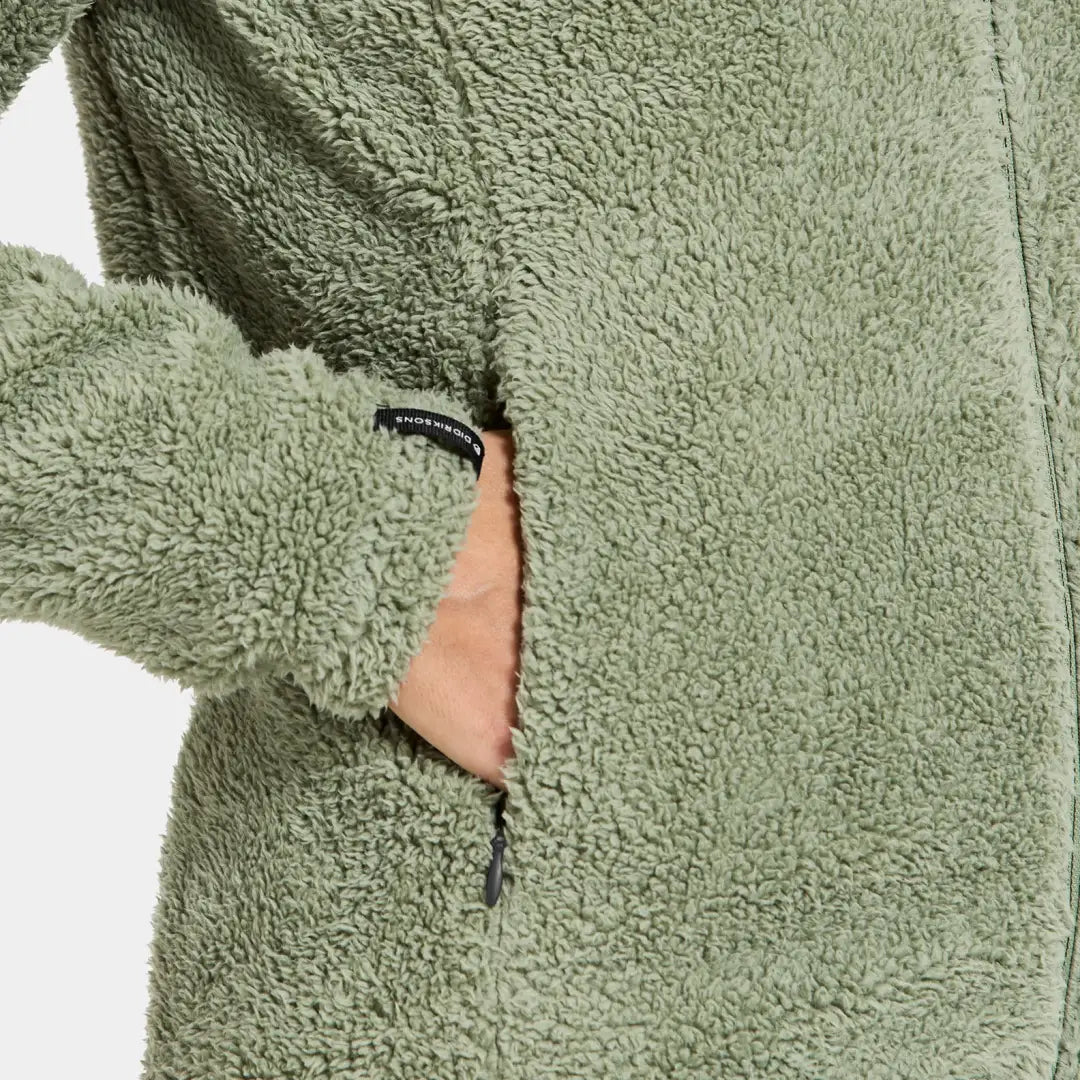 Green sherpa fleece jacket from Didriksons, perfect for country clothing and outdoor adventures