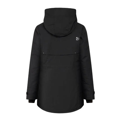 Black hooded winter parka from Didriksons Frida Womens Parka 7, a stylish sporty mid-length parka