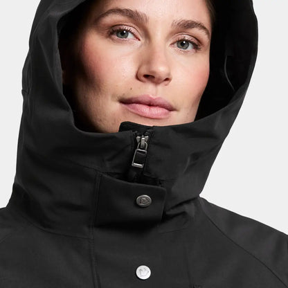 Didriksons Harriet Womens Parka in black, perfect for country clothing and hunting trips