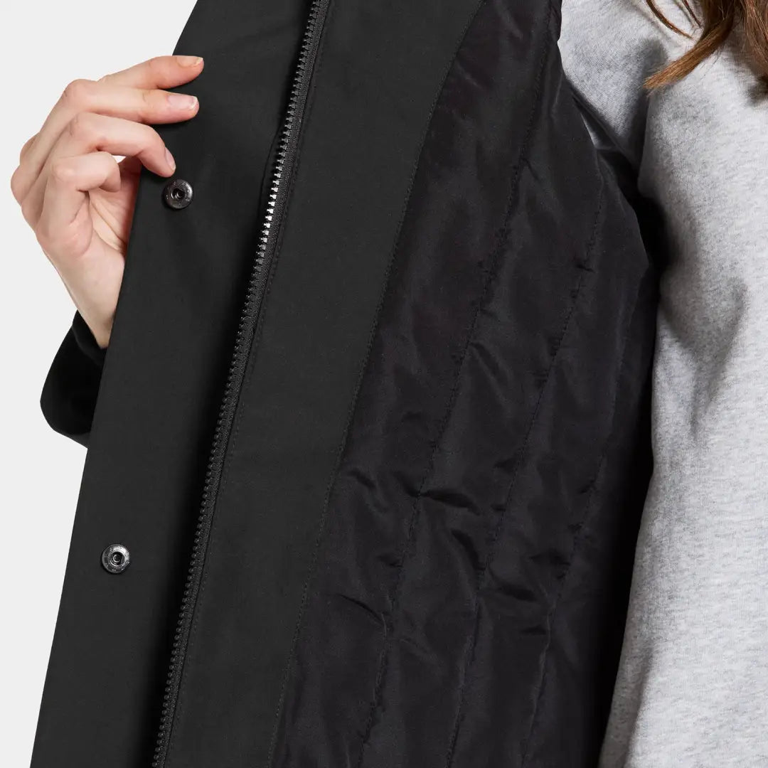 Didriksons Harriet womens parka with water-resistant black jacket, perfect for country hunting