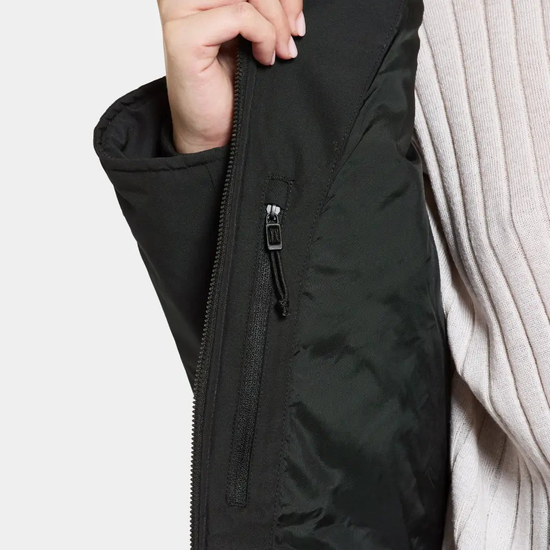 Black zippered jacket with side pocket from Didriksons Helle light padded parka