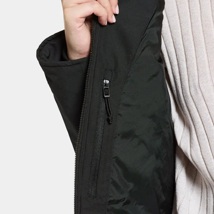Black zippered jacket with side pocket from Didriksons Helle light padded parka